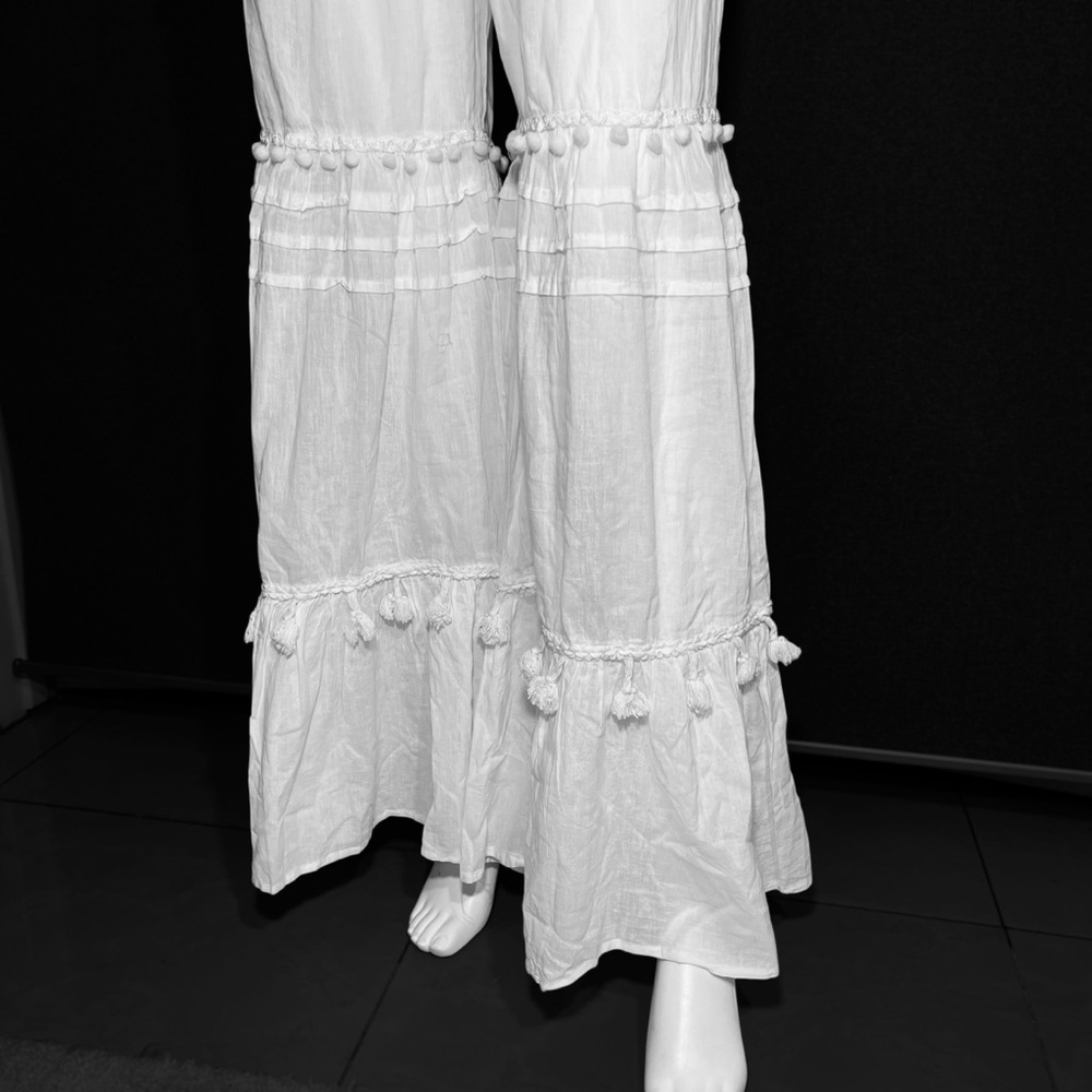 Antica Sartoria by Giacomo Cirque white embellished wide leg pants - Picture 4 of 9